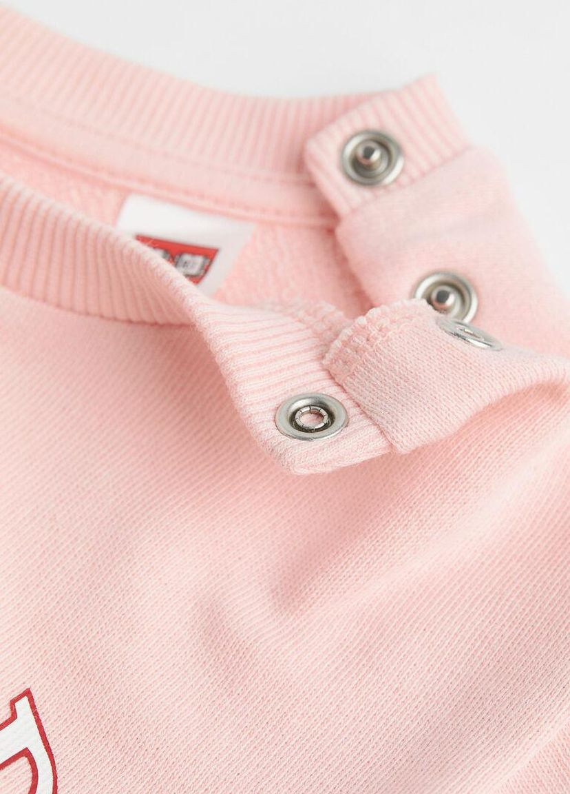 H&M свитшот демисезон,светло-розовый с принтом, светло-розовый