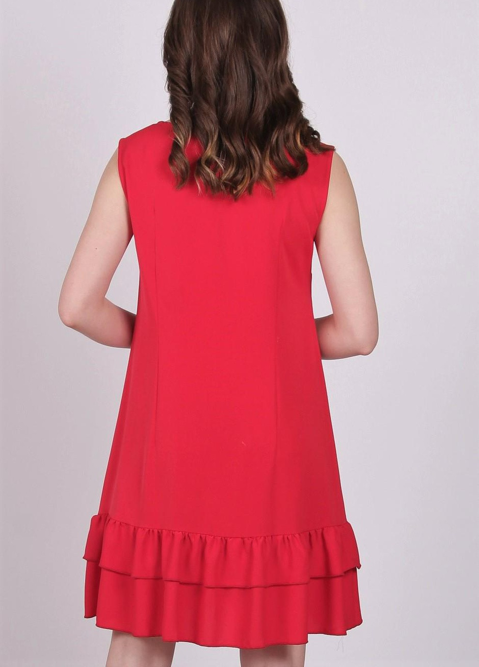 Красное кэжуал платье женское 439 софт красное Актуаль