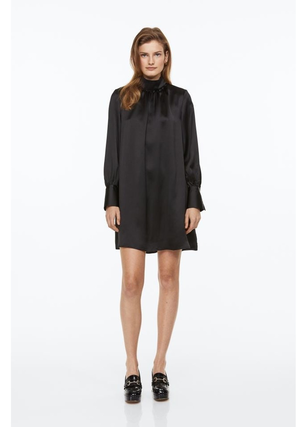 Чорна коктейльна жіноча сукня вільного крою (10224) 38 чорна H&M