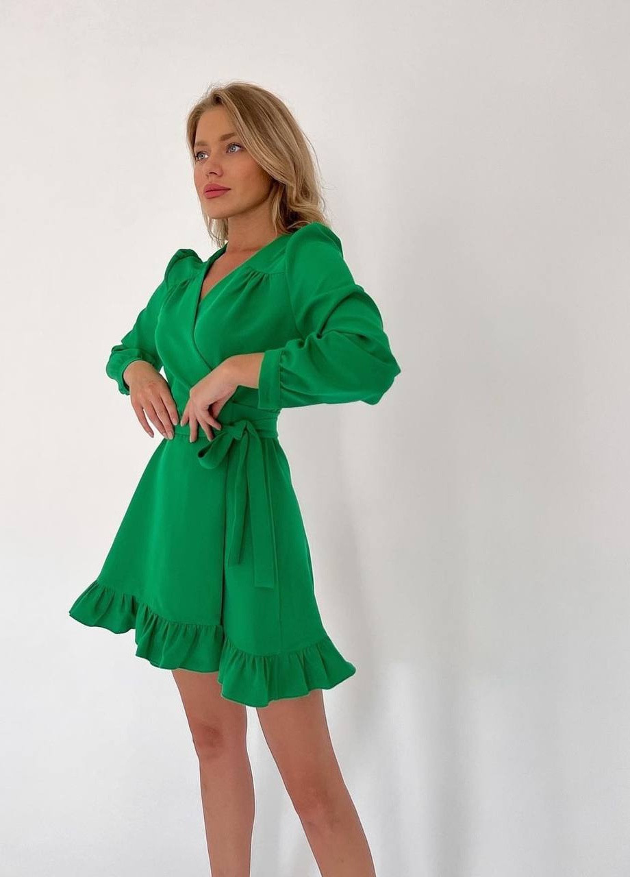 Зелена сукня на запах popluzhnaya