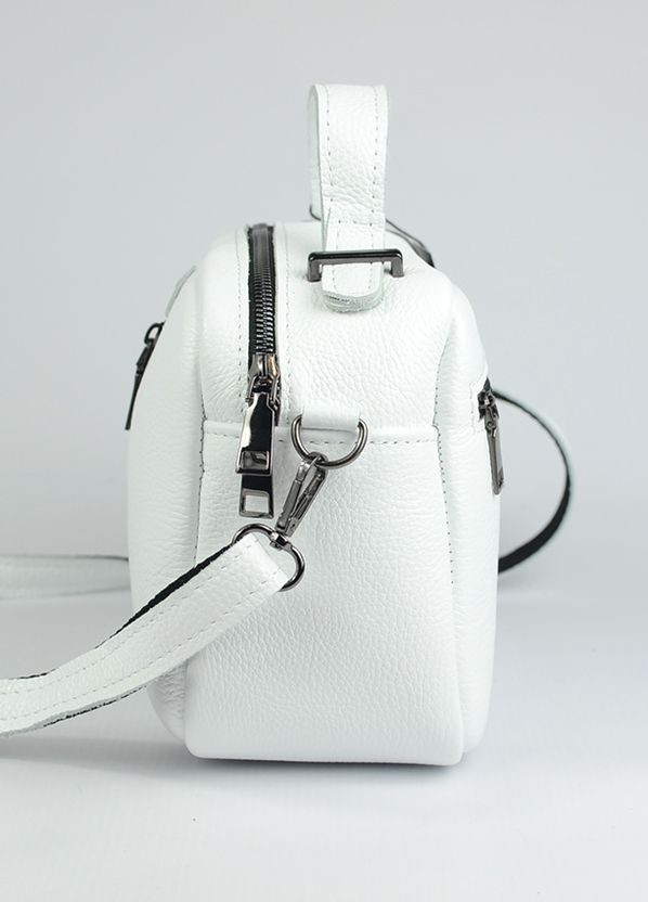 Белая женская маленькая сумка кросс-боди из натуральной кожи, кожаная летняя мини сумочка на плечо Serebro (266623589)