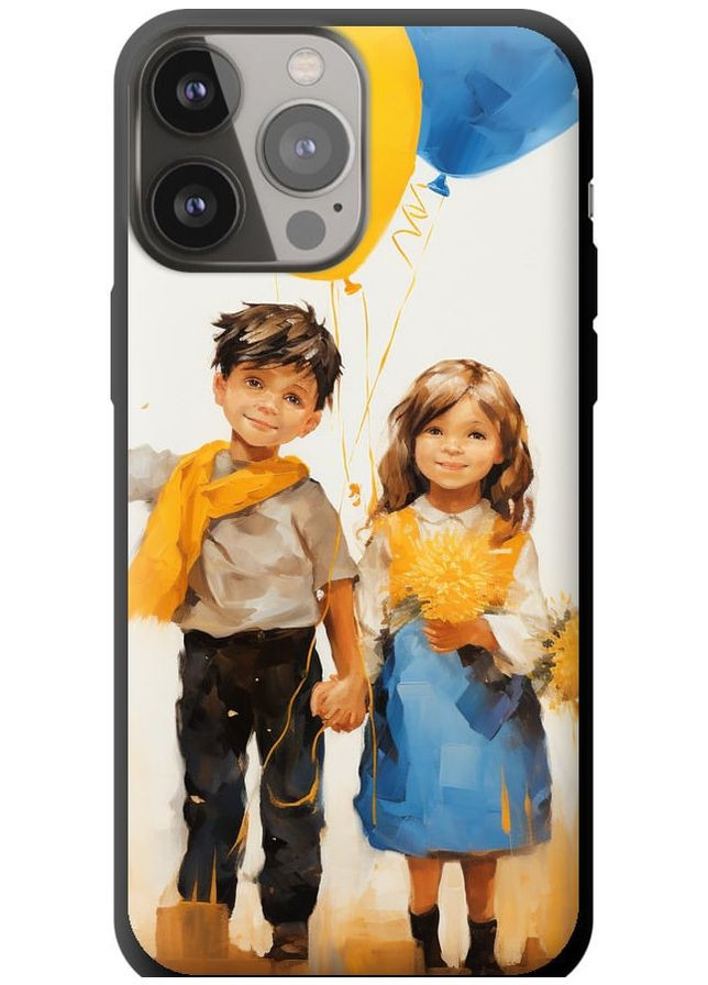 TPU черный чехол 'Дети с шариками' для Endorphone Apple iPhone 13 Pro Max (267232987)