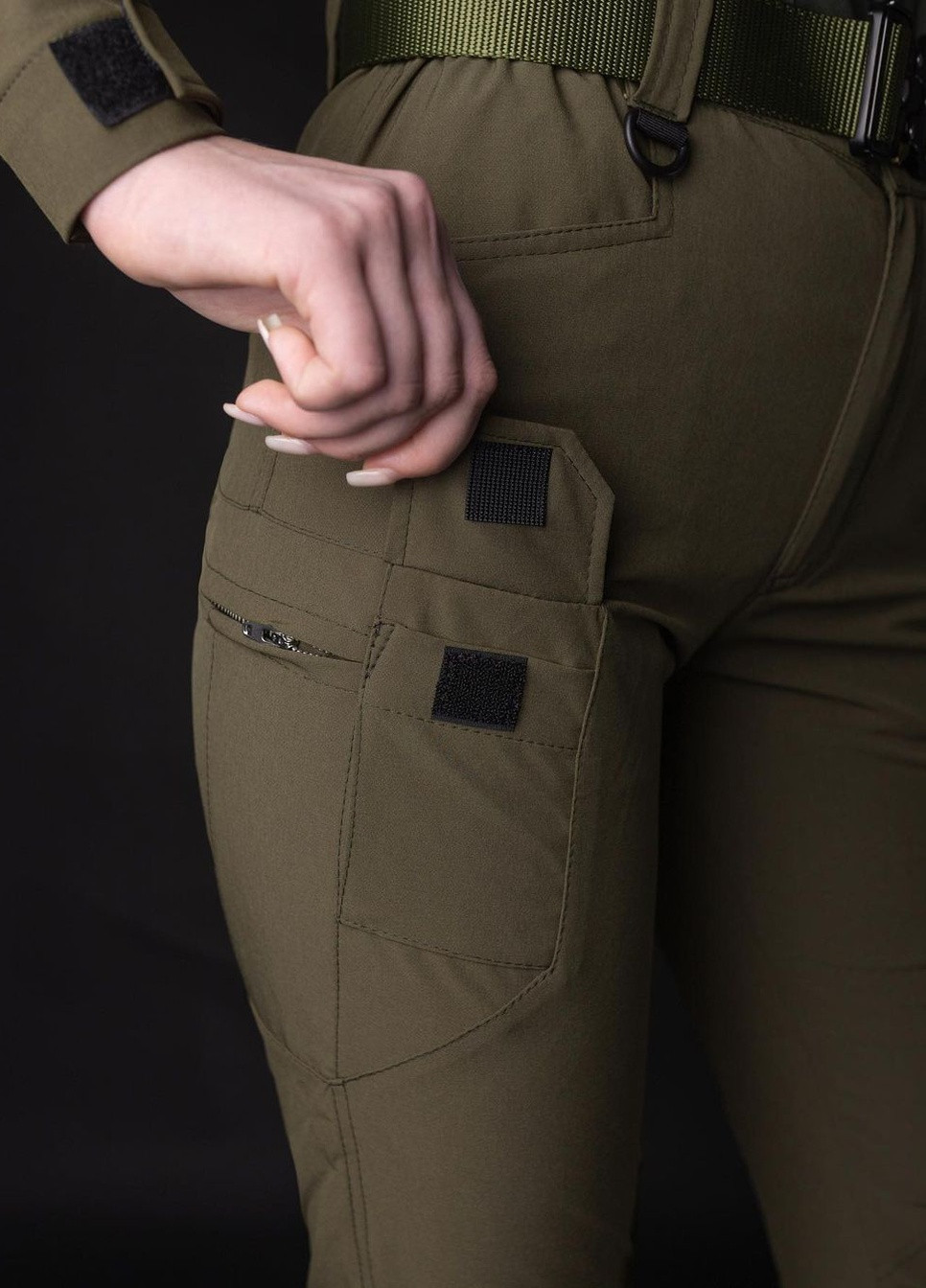 Жіночі брюки карго тактичні Байрактар хакі BEZET (258233867)