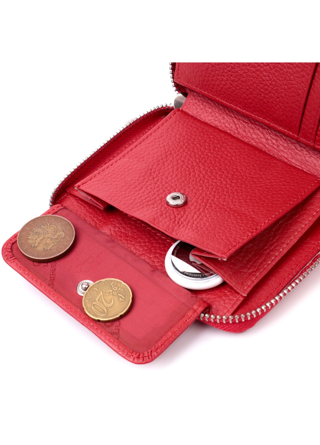 Симпатичний жіночий гаманець із натуральної шкіри 22448 Червоний st leather (277980503)