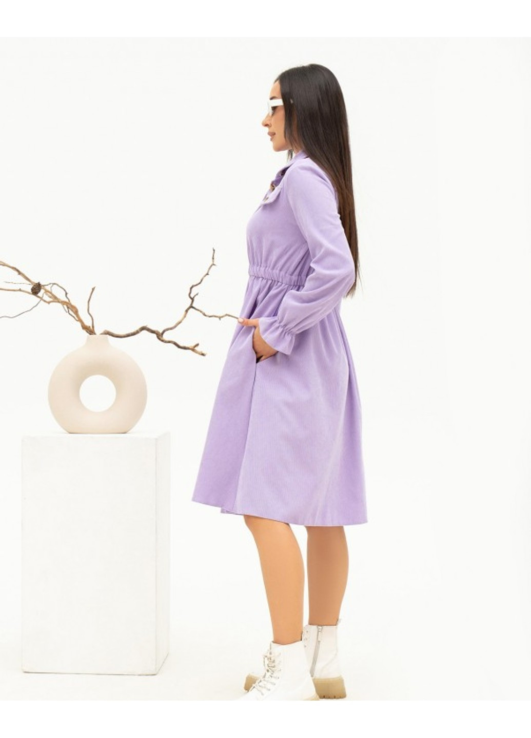 Фіолетова повсякденний сукня sa-349 бузковий ISSA PLUS