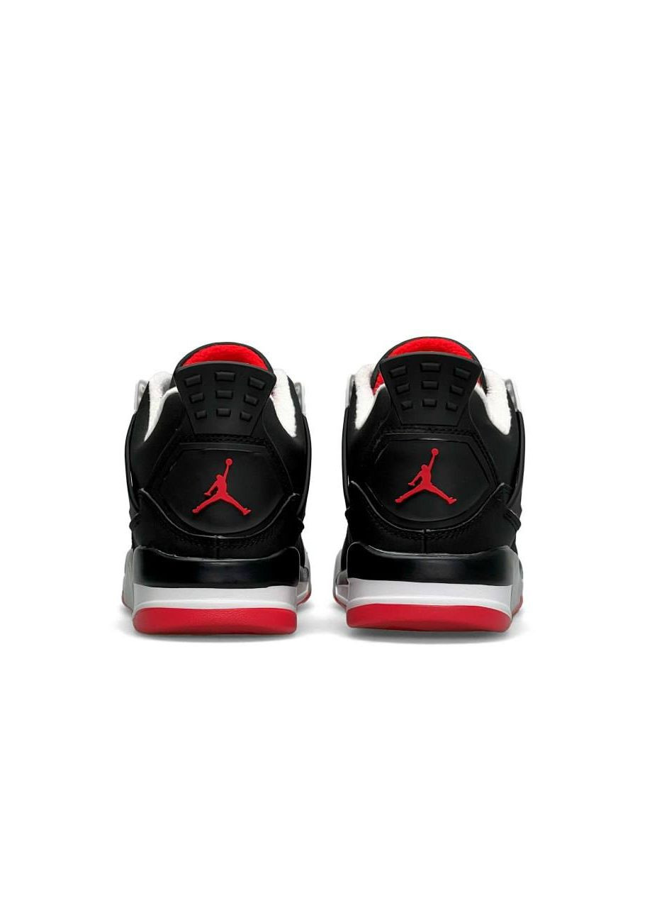 Черные демисезонные кроссовки мужские, вьетнам Nike Air Jordan 4 Retro Fleece Termo Black Red
