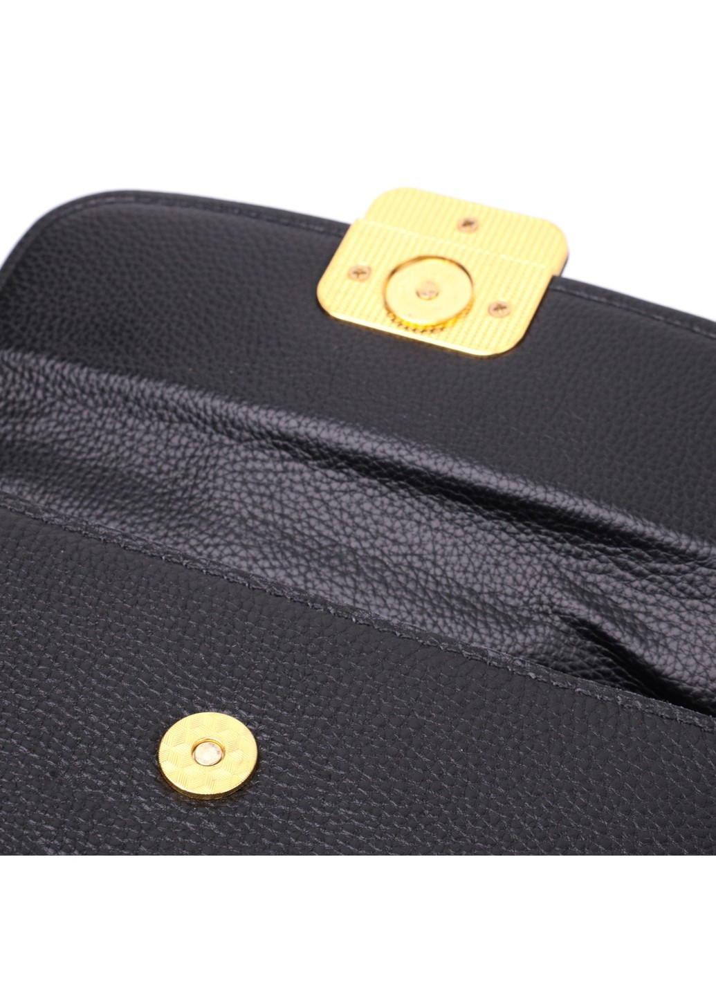 Лаконичная сумка с жестким каркасом из натуральной кожи 22391 Черная Vintage (276457471)