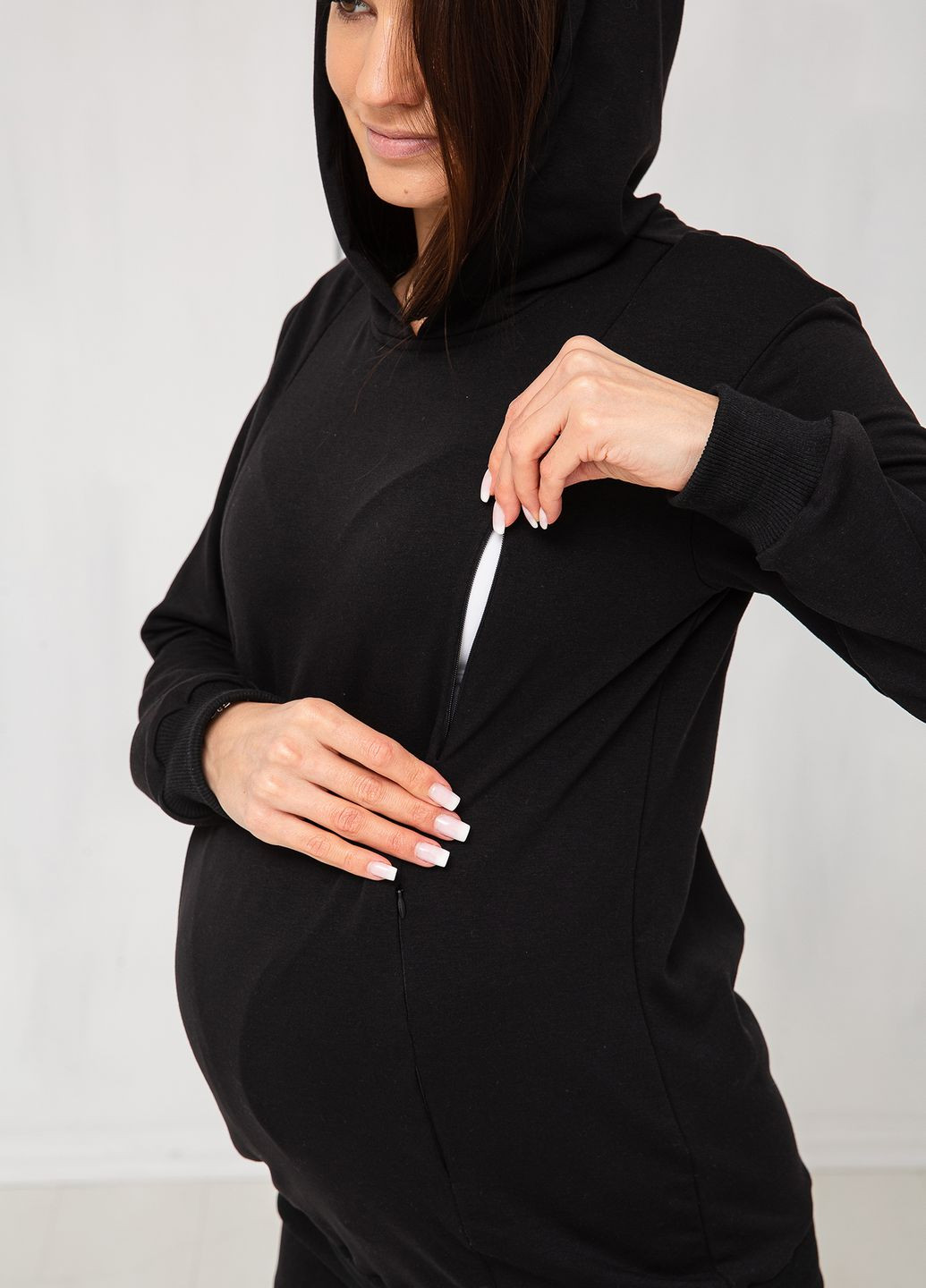 Утепленный спортивный костюм с начесом для беременных и кормящих мам с широким бандажным поясом и секретами для кормления Матуся костюм (261555647)