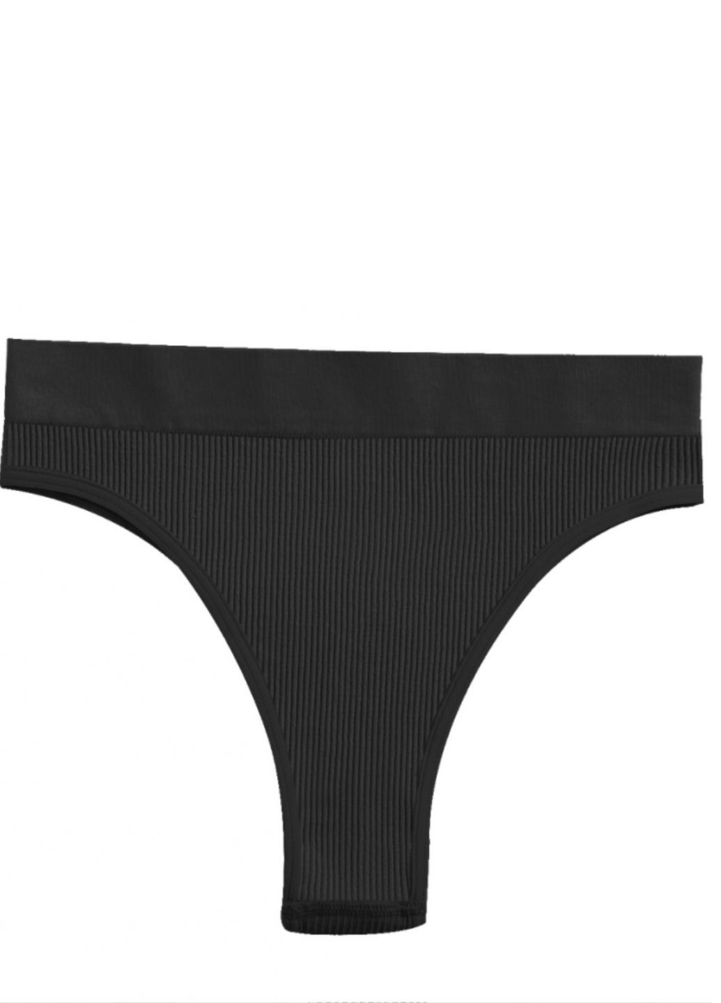 Трусики безшовні бавовняні бразиліани висока посадка чорний S-M Finetoo (268665080)
