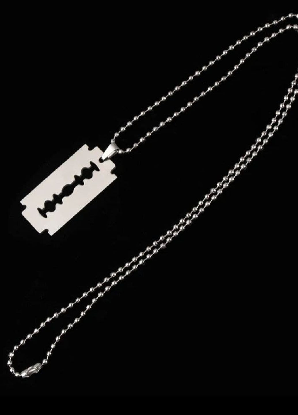 Мужская модная серебряная цепочка на шею Лезвие No Brand (265225646)