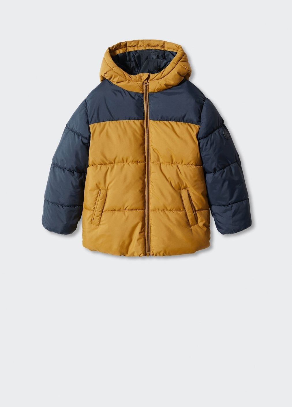 Гірчична демісезонна демісезонна куртка для хлопчика 9004 134 см гірчичний/синій 67420 Mango