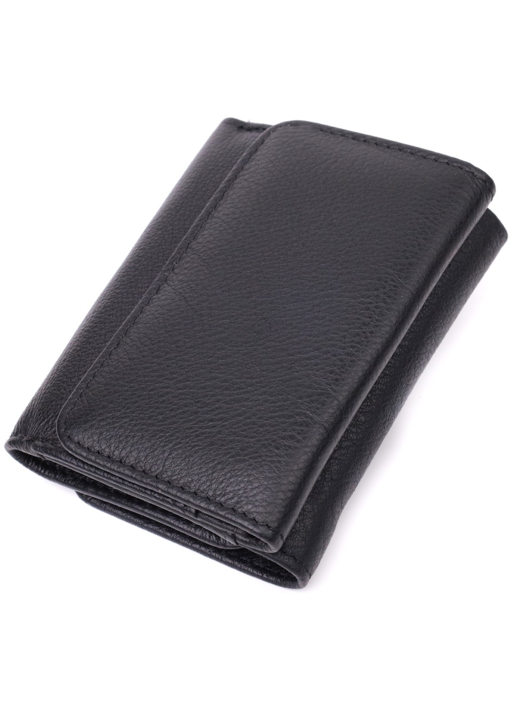 Шкіряний лаконічний гаманець для жінок 22506 Чорний st leather (278000992)