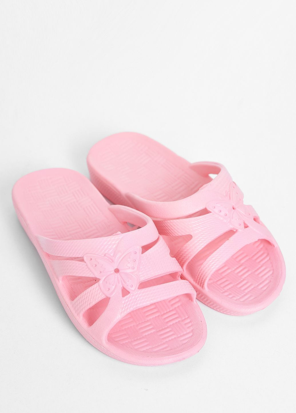 Розовые пляжные шлепки детские для девочки пена розового цвета Let's Shop
