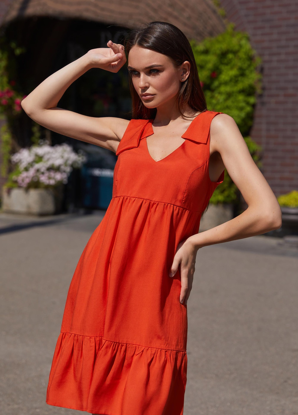 Помаранчева повсякденний легка літня сукня оранжевого кольору Jadone Fashion