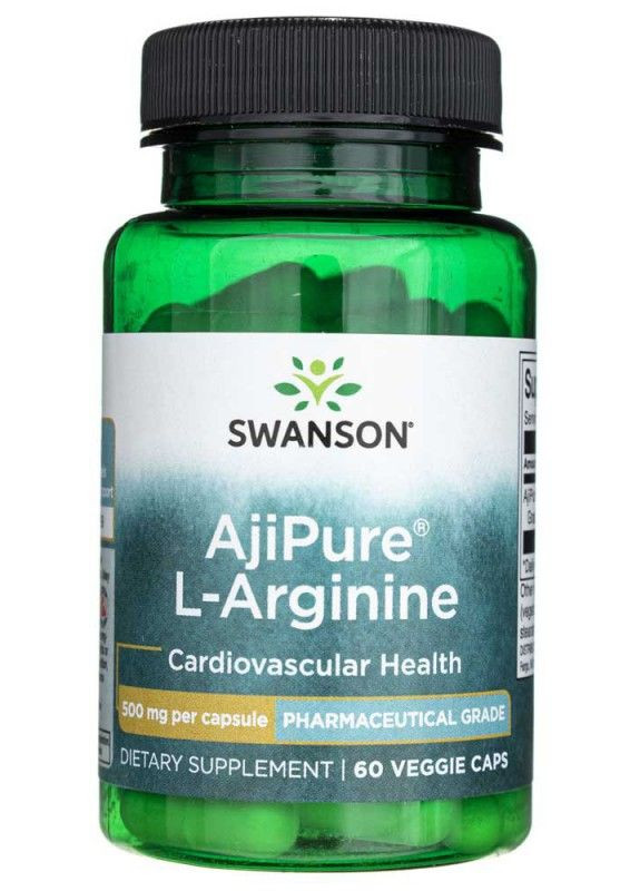 L-аргінін AjiPure L-Arginine 500mg 60 caps Swanson (265327276)