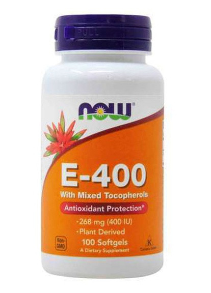 Vitamin E-400 with Mixed Tocopherols 100 Softgels Now Foods (258661493)