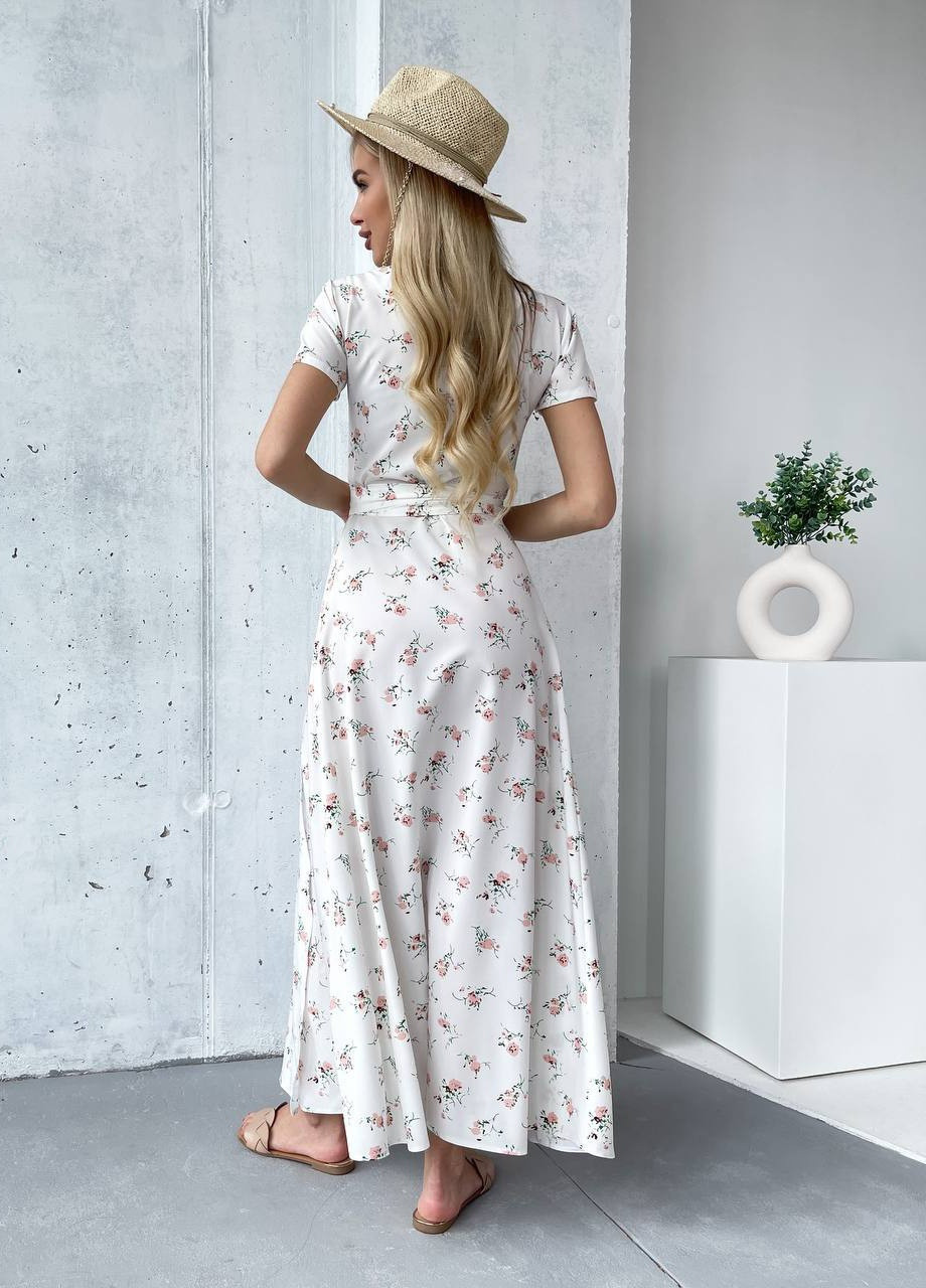 Білий повсякденний сукня а-силует Garna з квітковим принтом