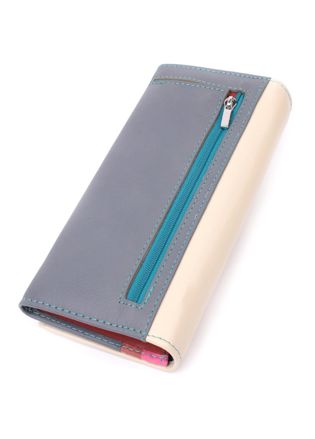 Практичний гаманець для стильних жінок із натуральної шкіри 22519 Різнокольоровий st leather (277980489)