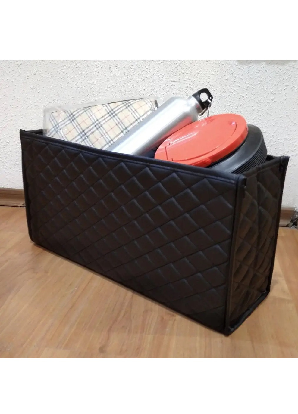 Органайзер короб бокс сумка без кришки в багажник машину автомобіль екошкіра 50х25х15 см (475972-Prob) Чорний Unbranded (275332310)