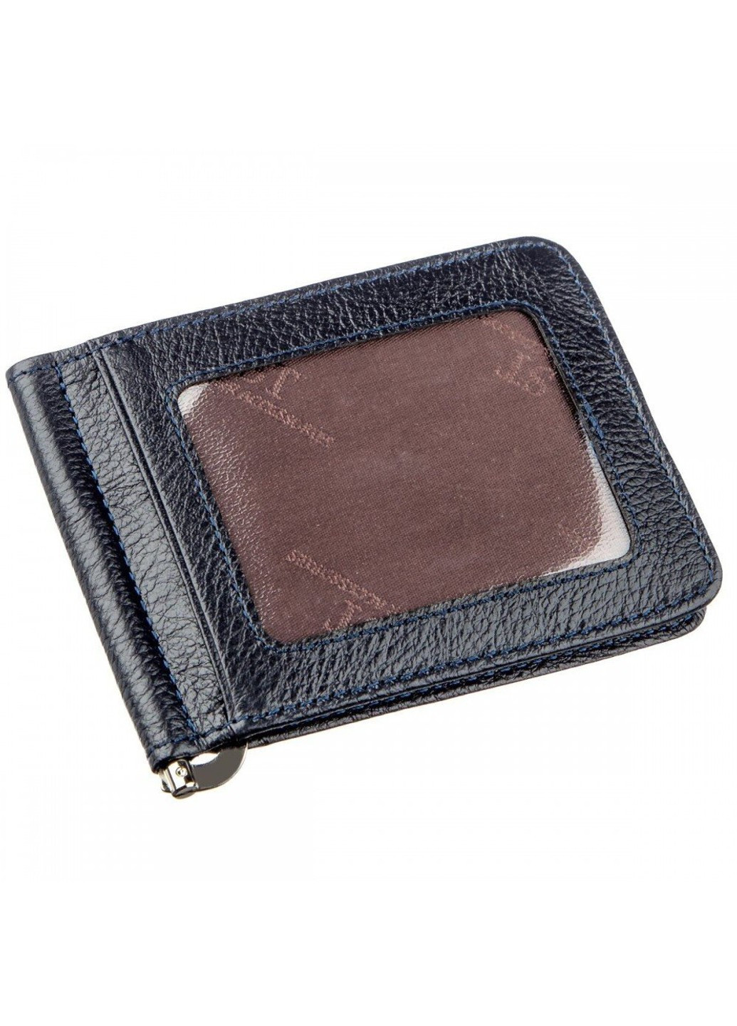 Чоловічий шкіряний затиск для купюр ST Leather 18939 Темно-синій ST Leather Accessories (262524060)