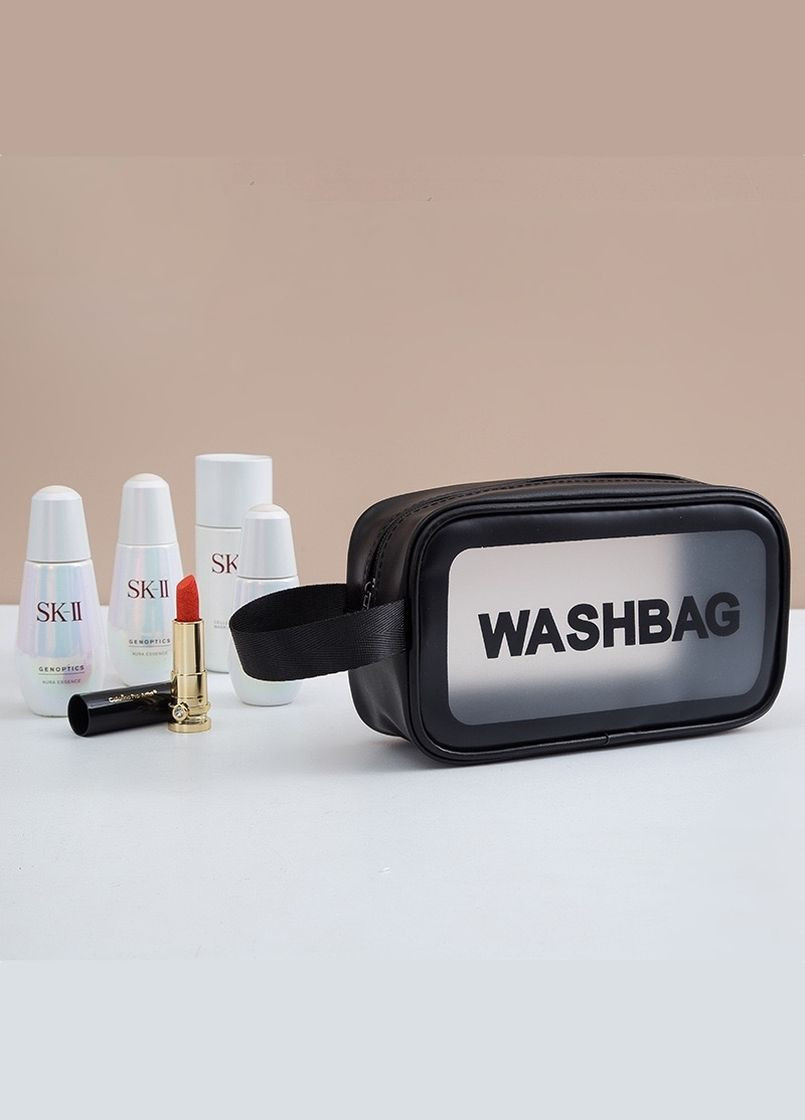 Женская косметичка WASHBAG органайзер с одной ручкой средняя черная No Brand (266897487)