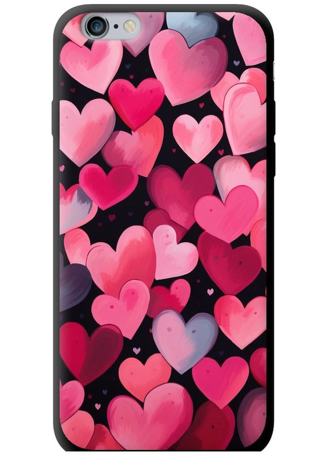 TPU черный чехол 'Сердечки 4' для Endorphone Apple iPhone 6 Plus (267239259)