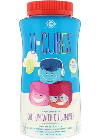 U-Cubes Children's Calcium with D3 Gummies 120 Gummies Solgar (256719136)