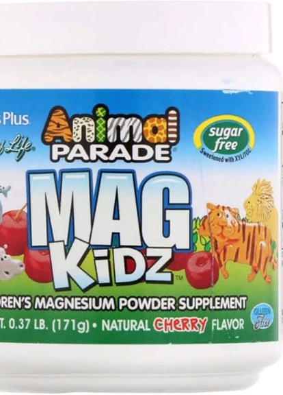 Nature's Plus Animal Parade, Mag Kidz, Children's Magnesium, 0.37 lb 171 g /45 servings/ Natural Cherry Flavor NAP-29943 Natures Plus (256723195)