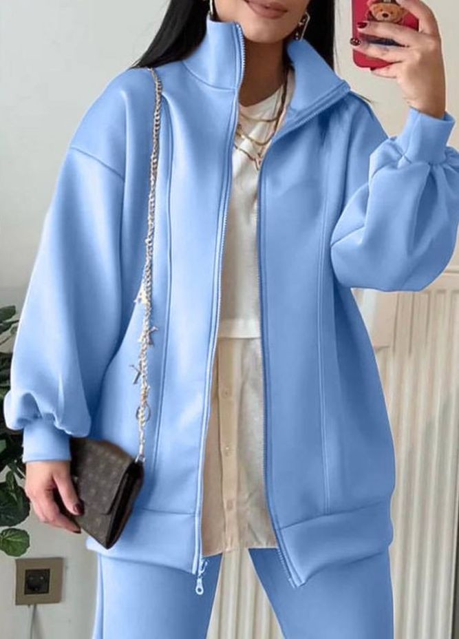 Костюм женский на флисе голубого цвета Let's Shop (262085742)