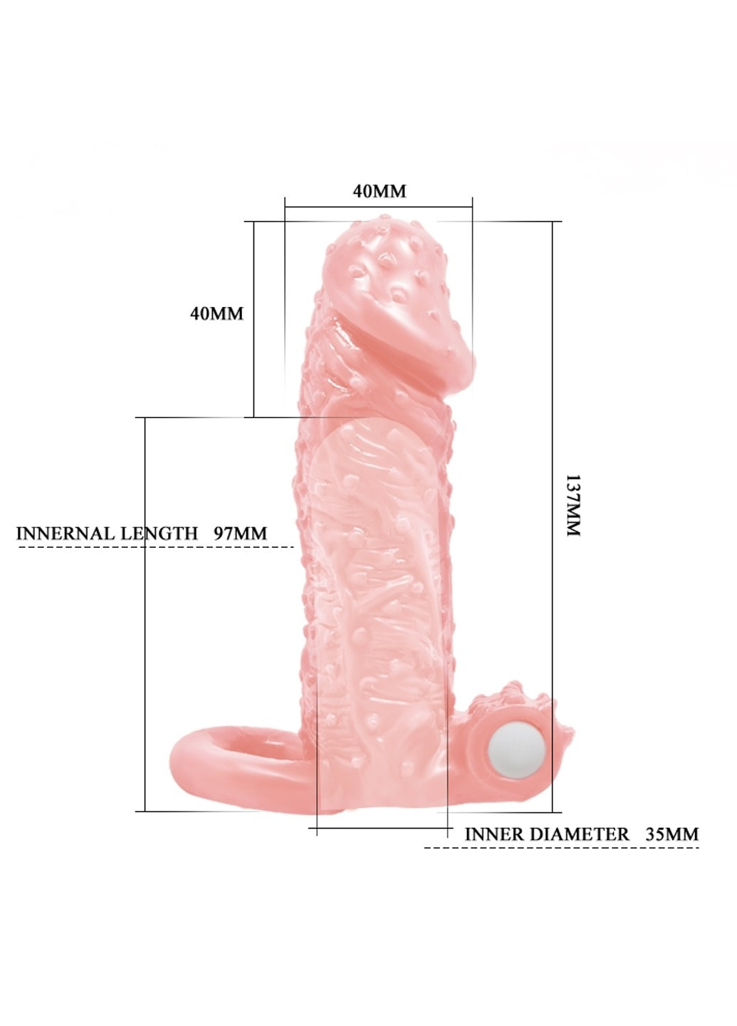 Насадка-презерватив с вибрацией Brave Man, BI-016010-1 ( телесная ) Langsha (266826270)