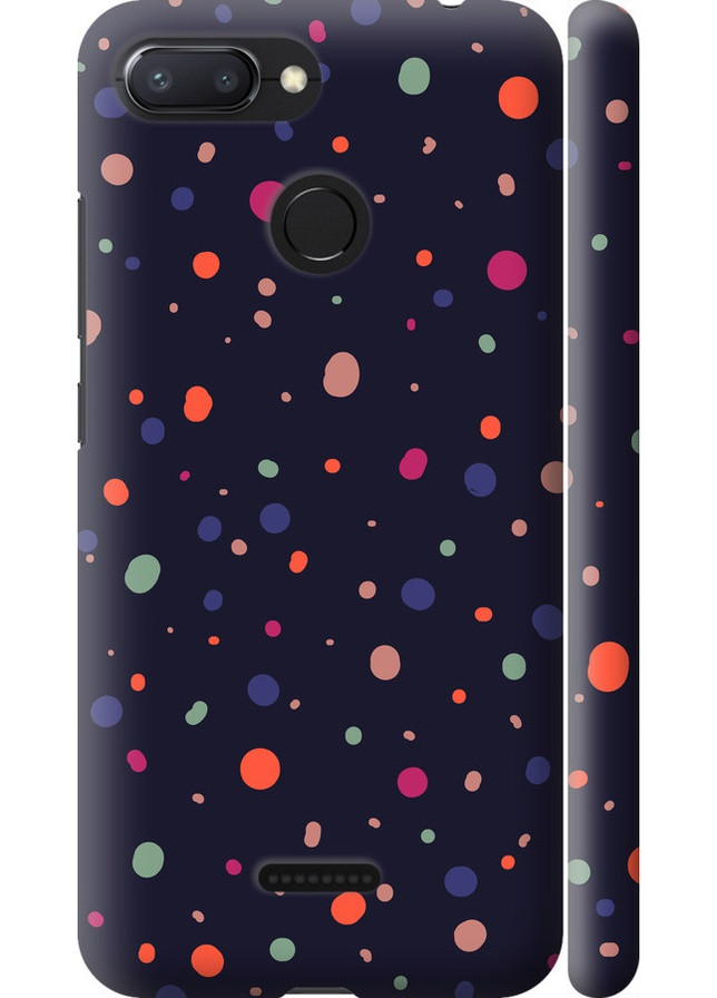 3D пластиковый матовый чехол 'Горошек v2' для Endorphone Xiaomi Redmi 6 (258082519)