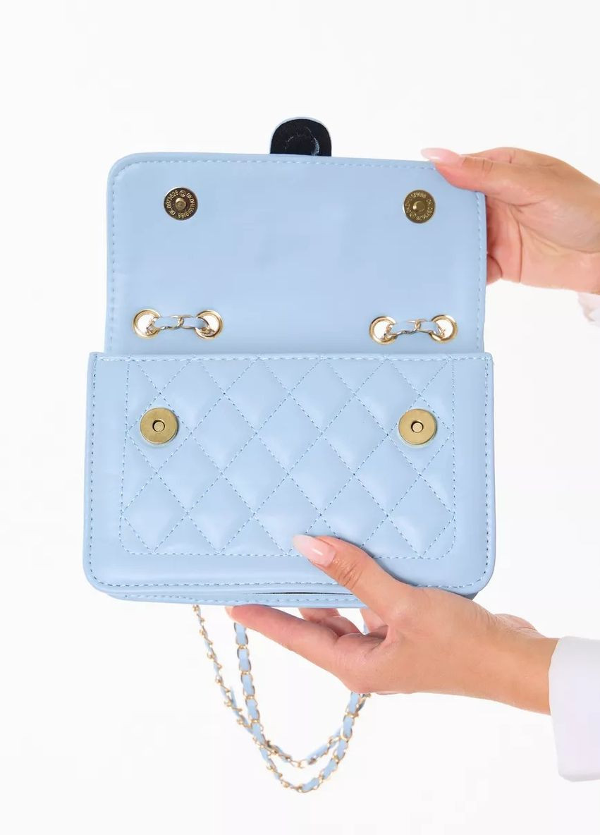 Жіноча класична сумка крос-боді блакитна No Brand (273030613)