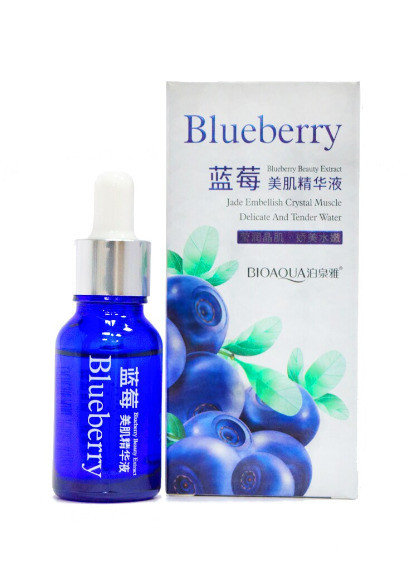 Сироватка для обличчя з гіалуроновою кислотою та екстрактом чорниці Blueberry Essence, 15 мл Bioaqua (258689598)