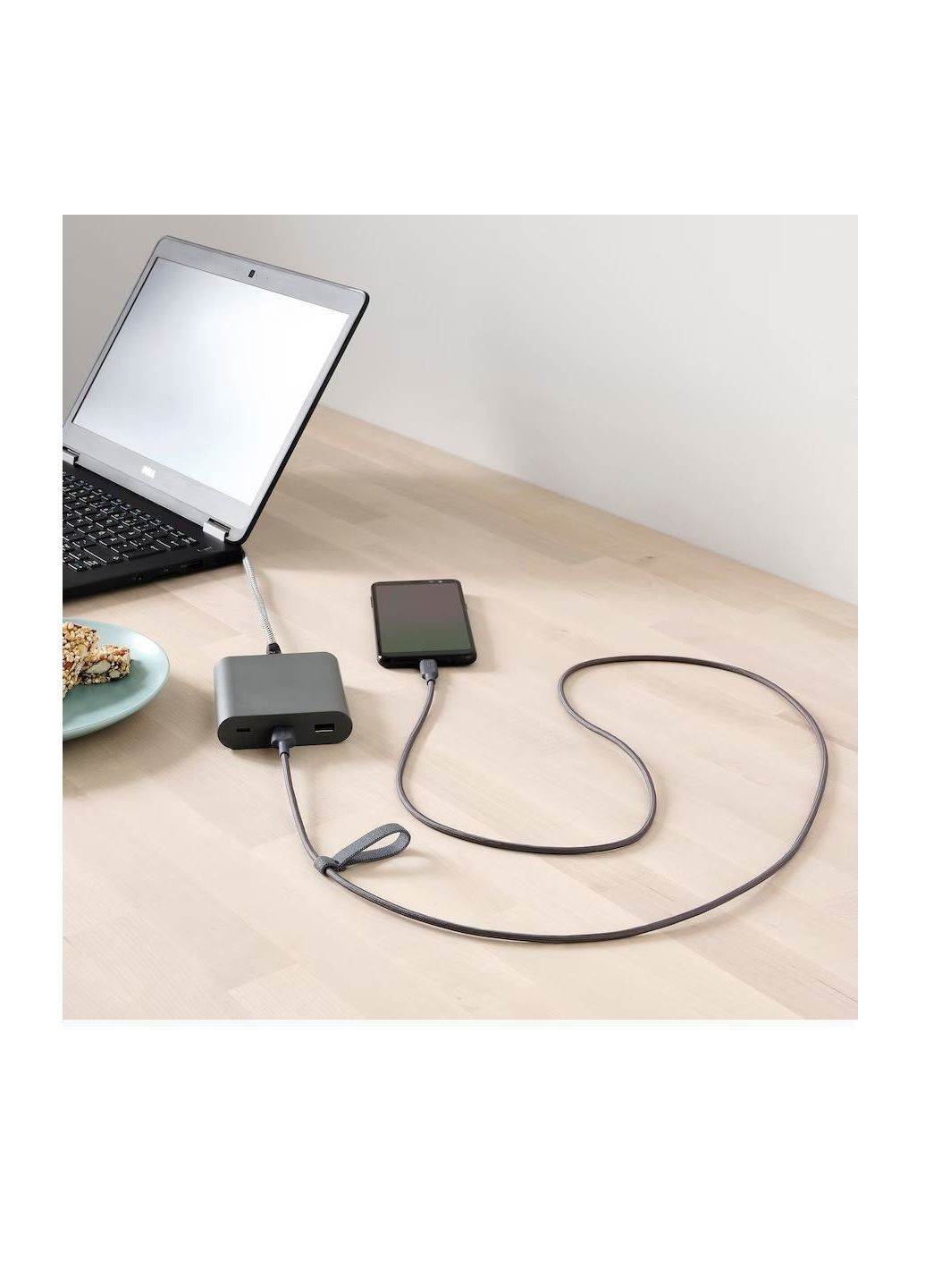Кабель USB-A на USB-C, темно-сірий, 1,5 м IKEA (260473748)