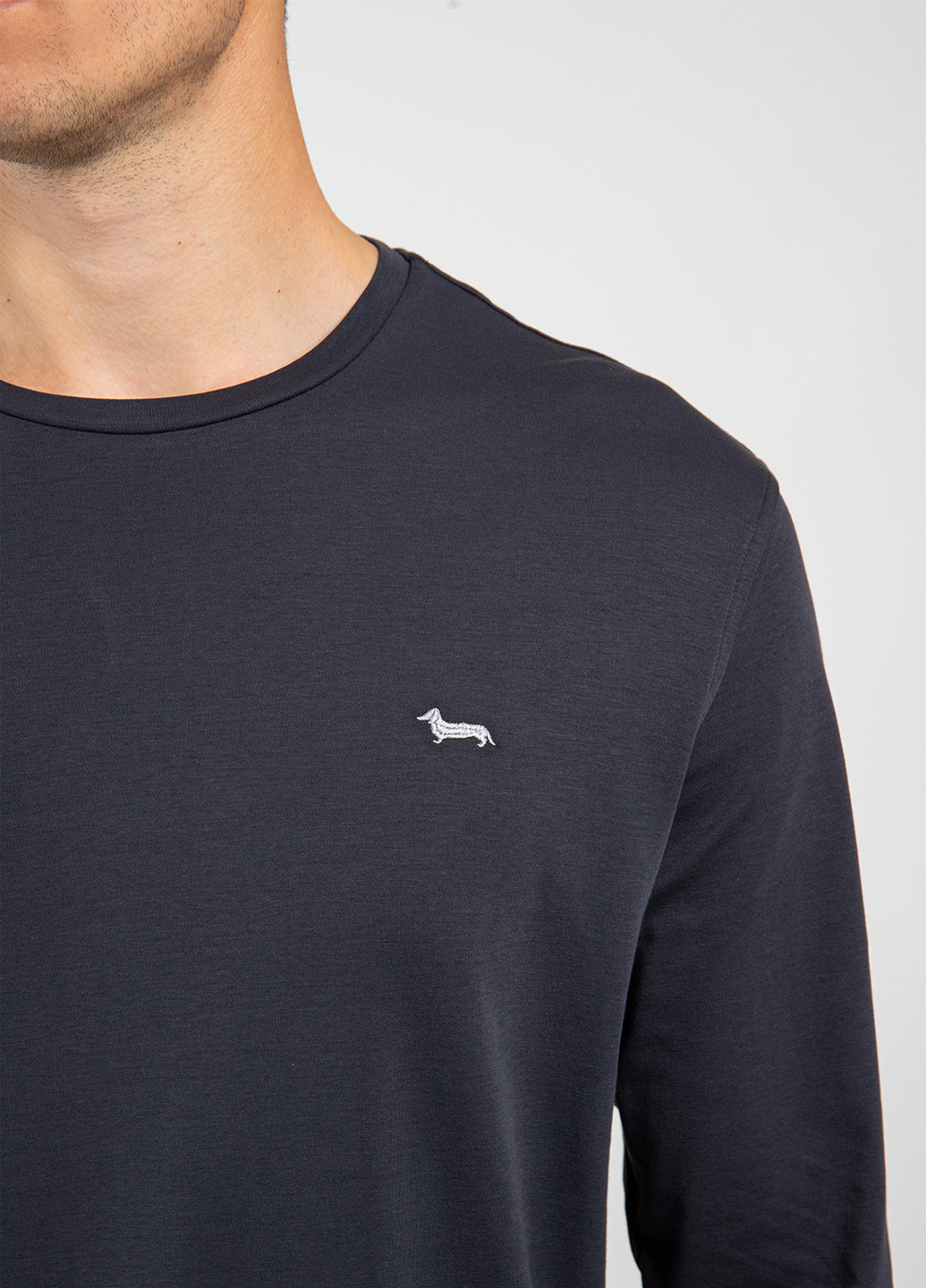 Синий демисезонный кэжуал лонгслив Harmont & Blaine