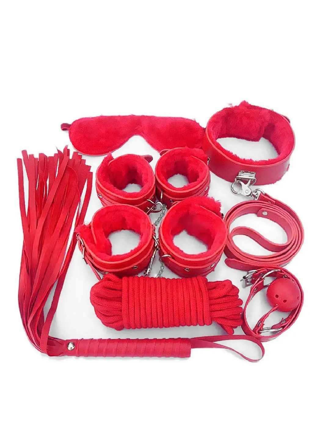 Садо-мазо набор для БДСМ игр 7 предметов. Фетиш. Черный No Brand (276967325)