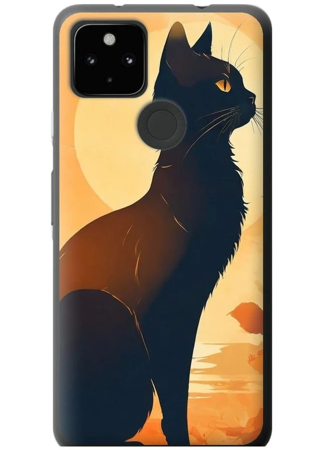 Силиконовый чехол 'Черная кошка v2' для Endorphone Google Pixel 5A (276058598)