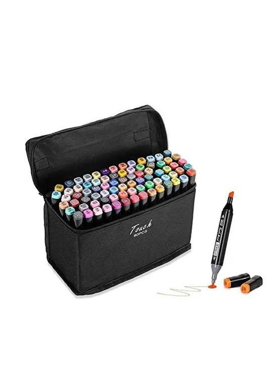 Набор маркеров для скетчинга 80 цветов Touch Raven для рисования, в черном чехле No Brand (277815365)
