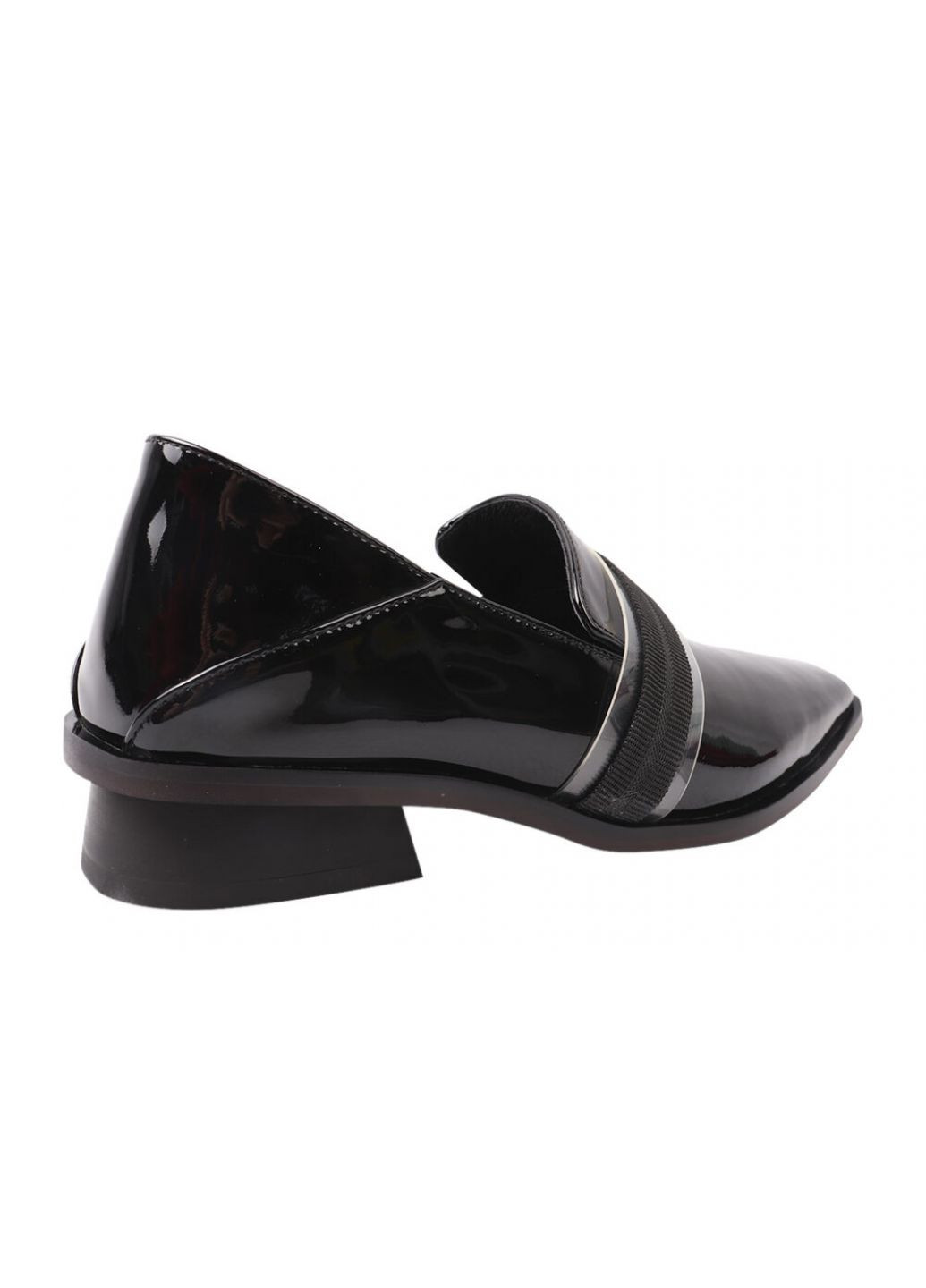 Туфлі жіночі з натуральної лакової шкіри, на низькому ходу, колір чорний, Brocoly 332-21dtc (257438498)