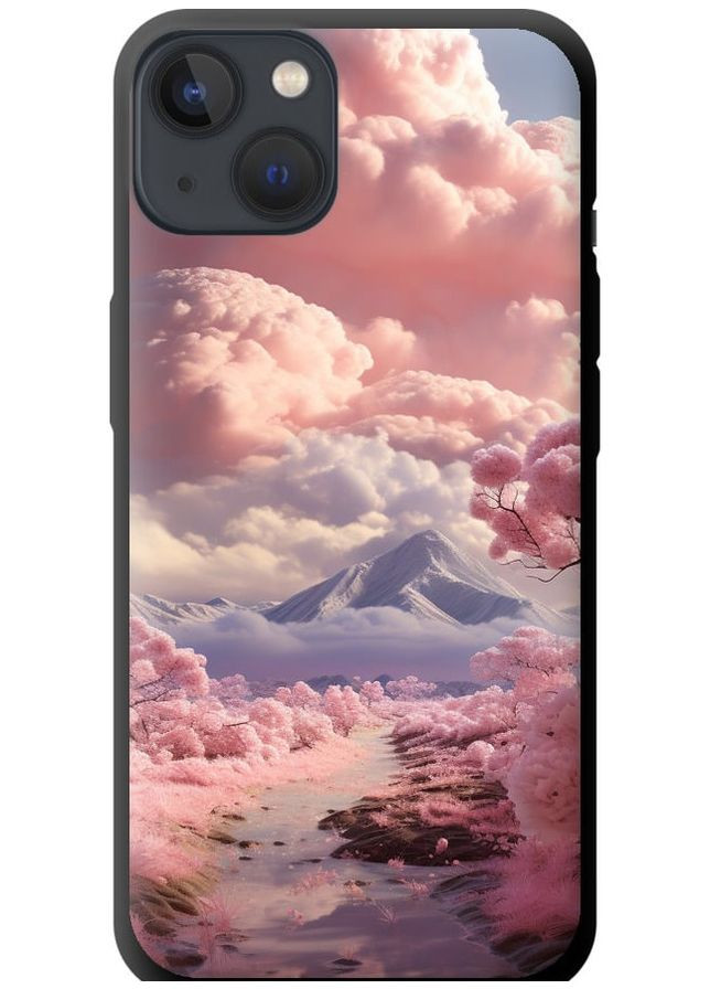 TPU черный чехол 'Розовые облака' для Endorphone apple iphone 13 (267240088)