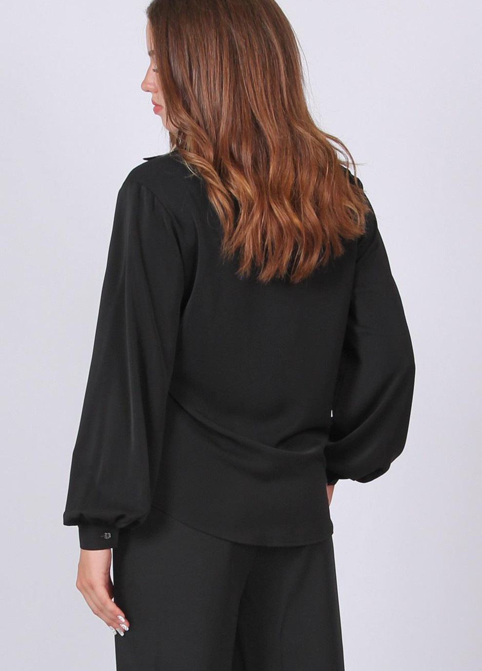 Чорна блузка жіноча 052 однотонний софт чорна Актуаль