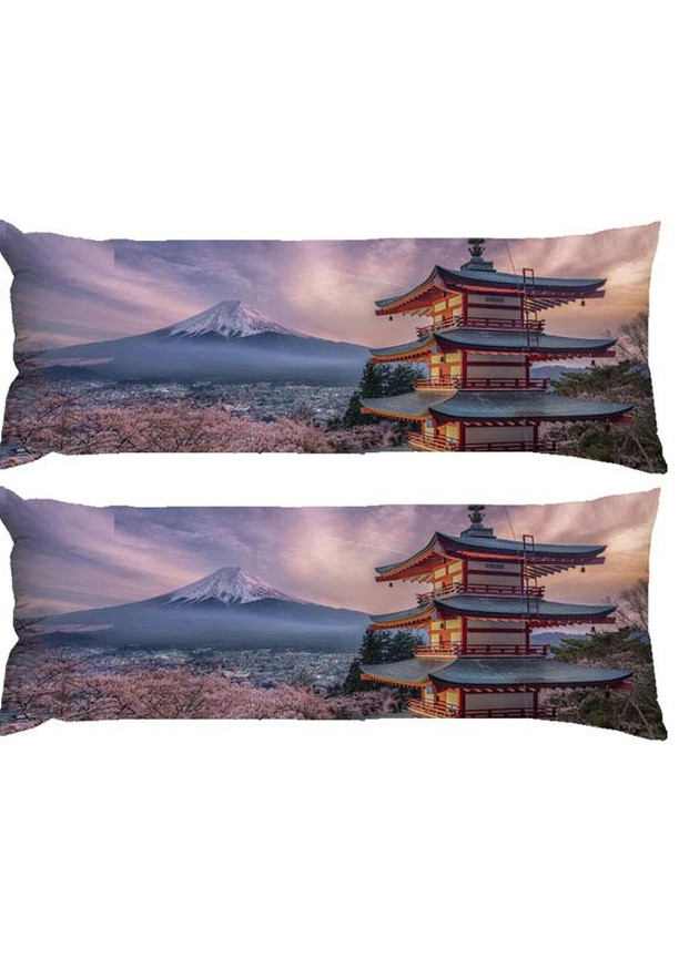 Подушка дакімакура Фудзіяма Японія декоративна ростова подушка для обіймання двостороння 40*100 No Brand (258986762)