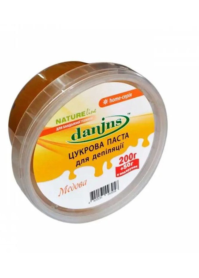 Сахарная паста для депиляции в домашних условиях Бандажная Медовая 200 + 50 г Danins (258590269)