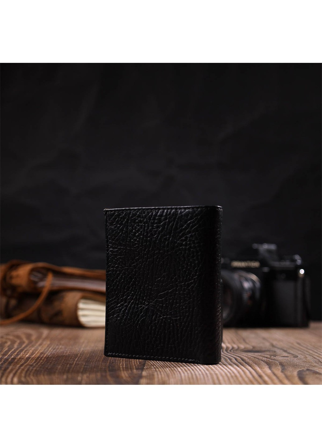 Компактный кошелек с удобным функционалом из натуральной кожи 22069 Черный Tony Bellucci (262158807)