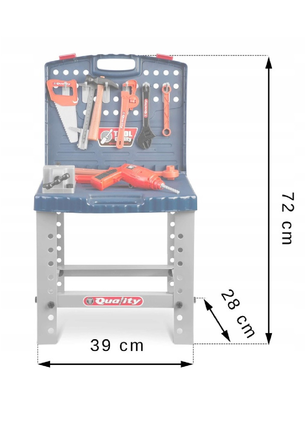 Детский игровой набор комплект игрушечная мастерская верстак чемоданчик с инструментами 39х28х72 см (475468-Prob) Синий Unbranded (267890431)
