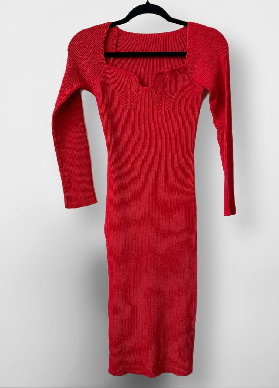 Червона святковий, ділова, повсякденний, кежуал, вечірня елегантна обтягуюча сукня футляр No Brand однотонна