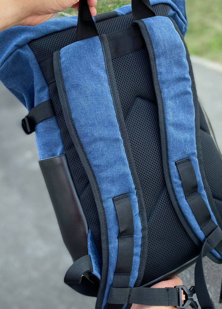 Місткий синій рюкзак для міста та подорожей Роллтоп Travel 2.0 No Brand (260947338)