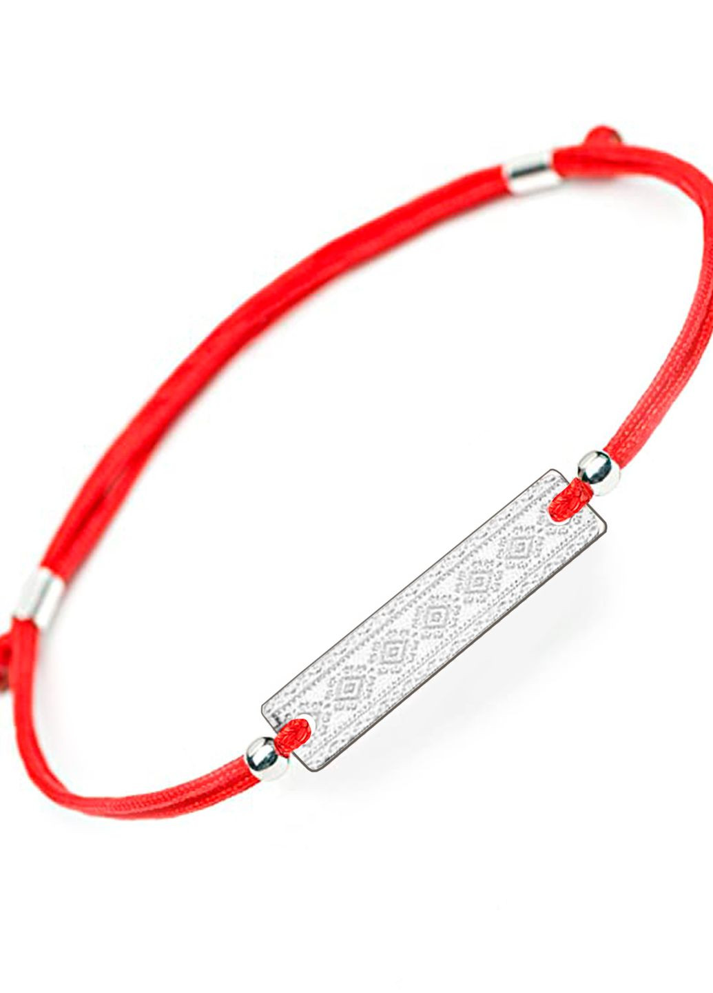 Срібний браслет Вишиванка червона нитка «Запоріжжя» для нього регулюється родоване срібло Family Tree Jewelry Line (266267255)