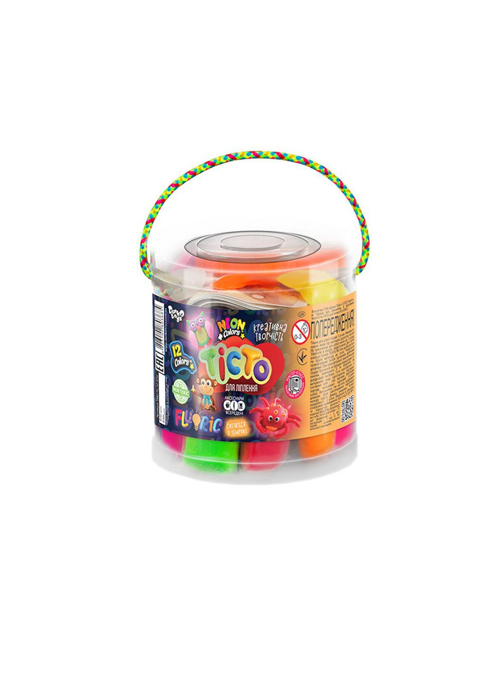 Креативное творчество "Тесто для лепки "FLUORIC" цвет разноцветный ЦБ-00139676 Danko Toys (259467842)