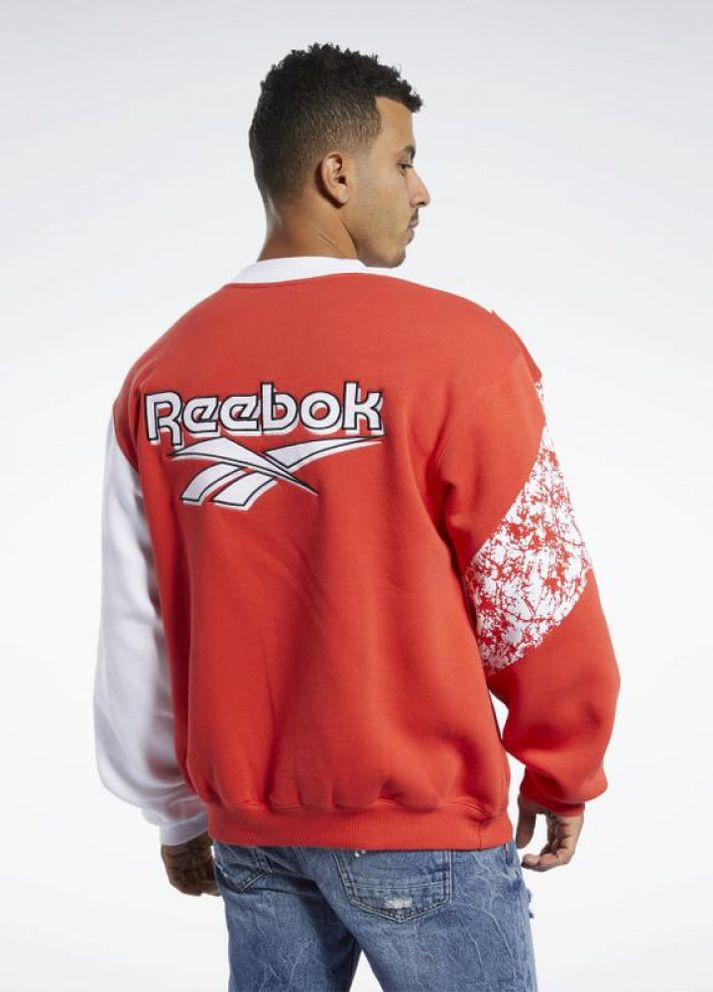 Флисовый свитшот Reebok - Свободный крой красный повседневный, кэжуал - (269342071)